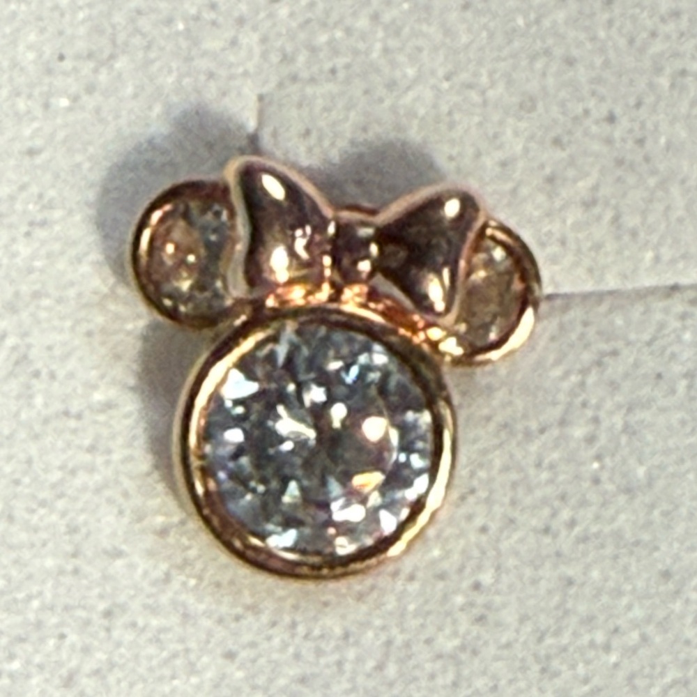 Disney Minnie Mouse 14K Gold Stud Earrings CZ | Authentic | 14K Stamped | 1.02g